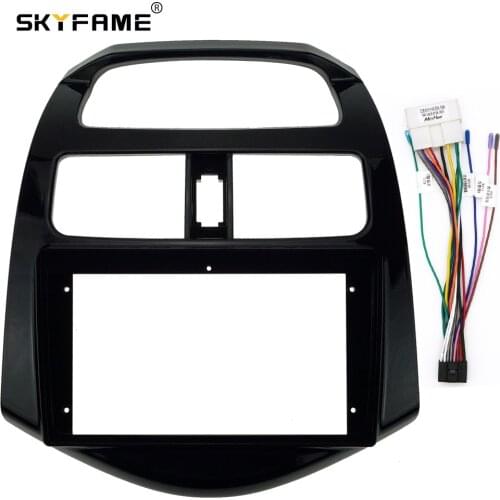 Car Radio Fascia Frame Cable For CHEVROLET Spark Baic Beat Daewoo Martiz 2010-2014 Stereo Dashboard Kit Face Plate