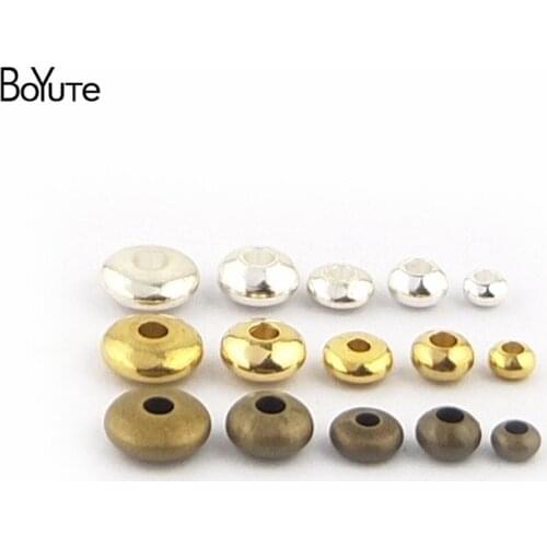 BoYuTe (500 Pieces/Lot) 3.5-4.5-5-6-7.5 MM Metal Brass Beads Jewelry Making Diy Hand Made Beads Accessories