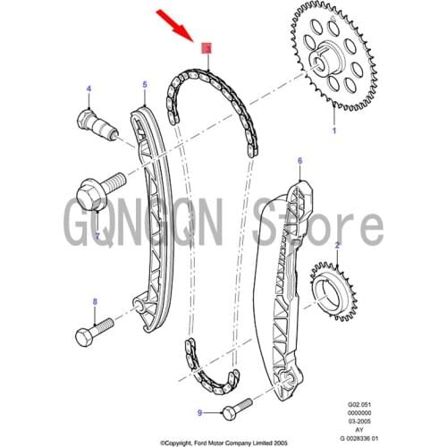 CAR timing chain 114 links For dMo nd eoA cce sso ri esB ant amF ies taI kon Engine timing chain Engine oil pump chain