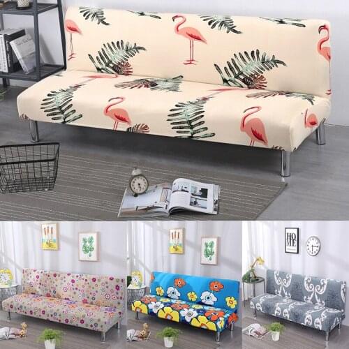 Flamingo Fold Sofa Bed Cover Stretch Universal Plaid Sofa Bedspread Elastic All-inclusive Couch Bench Slipcover Adjustable Cover