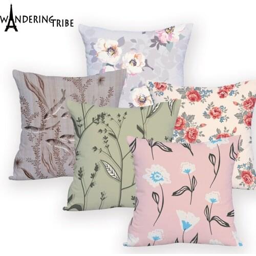Flowers Pouf Pillows Colorful on The Decorative Designs Cushions Cover Animal Pillowcase Rectangular for Sofa Dropship