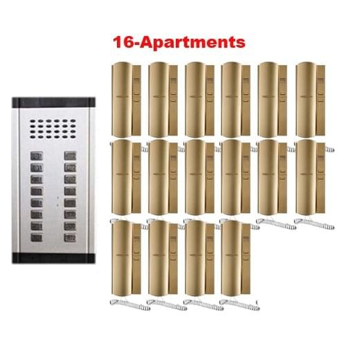 New Arrival Invisual Home Intercom Audio Doorbell System Audio Door Phone 2-wired audio intercom system for 16 apartments