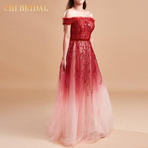 Elegant Red Evening Dress Ladies Tulle Party Dress Strapless Beaded A-Line Prom Dress Long Skirt