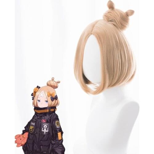 Fate Grand Order Abigail Williams Cosplay Wigs Short Heat Resistant Synthetic Hair Perucas Cosplay Wig + Wig Cap