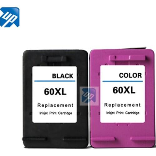 UP brand 2 Compatible Ink Cartridges HP60XL for HP ENVY 100-D410a 110-D411a D410a DJ D2530/D2560/F4280/PhotoSmart C4600/C4680