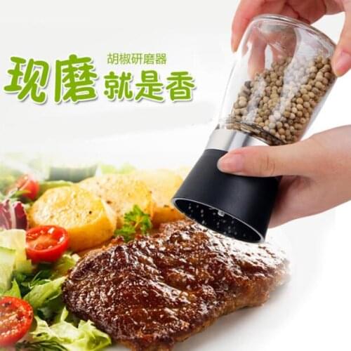 Kitchen Manual Pepper Mill Cooking Tools Spice Grinder Bottles Ceramic Core Glass Spice Bottle 5 Colors
