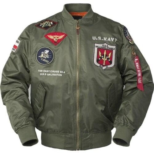 2020 Military Jackets Men Autumn Vintage Top Gun Streetwear Hip Hop Coats Mens Letter Punk Bomber Flight Air Force Pilot Jacket