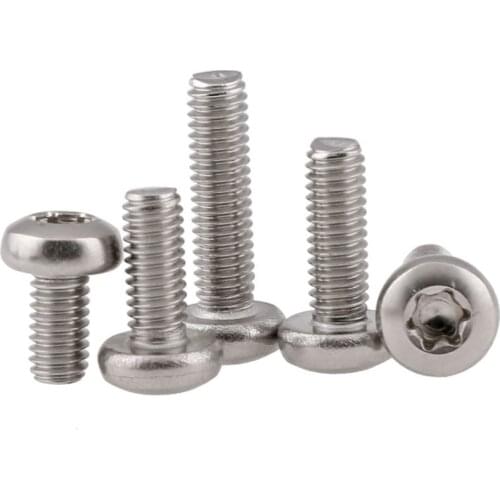 Torx pan round head screw GB2672 SUS304 M2 M2.5 M3 M4 M5 M6 six lobe 304 stainless steel pan head torx machine security screw