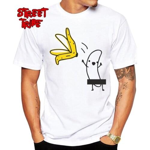 Men Tees brand Banana T Shirts Funny Disrobe High Quality Cotton Design T-Shirt Humor Tops Tee
