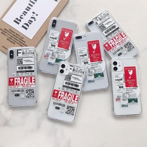 Fragile Tip Lable Soft TPU Case for VIVO Y91 Y91i Y20i Y20S Y20 2021 Y31 Y95 Y17 Y66 Y65 V5 Lite Y50 Y30 Y30i Y15 Y12 Y11 2019