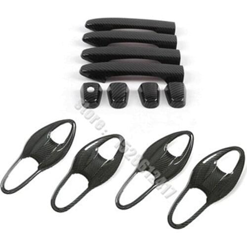 Carbon Fiber ABS Exterior Door Handle Cover Door Bowls Sticker Trim for Honda CR-V CRV 2012-2016 Car styling