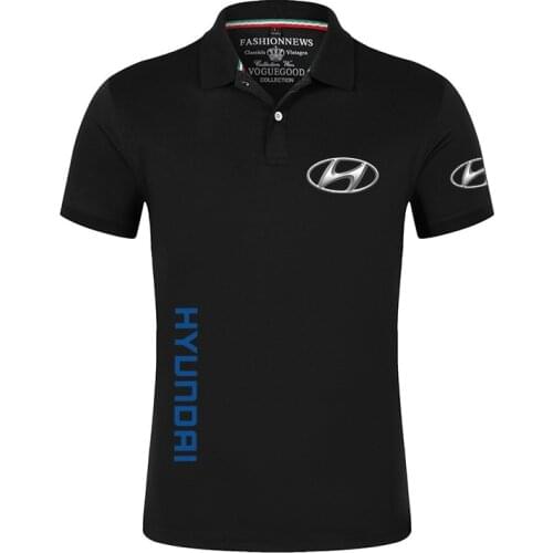 Hyundai Motor 2021 New Polo Shirts Mens Short Sleeves Brand Classic Male Cotton Casual Sport Customize Man Tops T Shirts