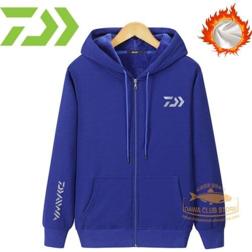 2021 new winter DAWA fishing jacket Men outdoor mountaineering warm plus size jacket DAIWA thick zipper loose cotton sweater