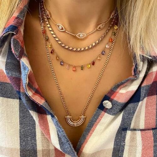 2021 Summer New Fashion Turkish Eye Star Necklace Choker For Trendy Women Ladies Charm Engagement Wedding Party Jewelry Gifts