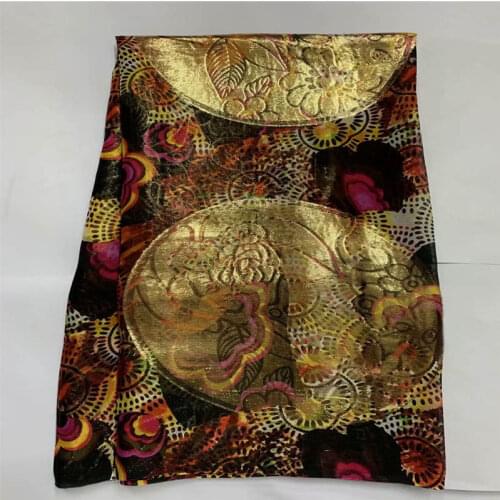 New Design High Quality African Soft Metallic Silk Fabric Suitable For Women Dress Sewing Materials 5 Yards!LXF10101911