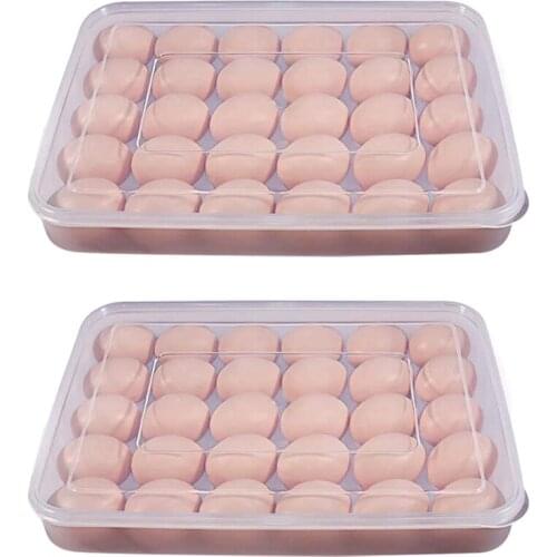 New Egg Container, Refrigerator Deviled Egg Tray Carrier with Lid for 60 Eggs - Plastic Fridge Stackable Portable 2 Pack