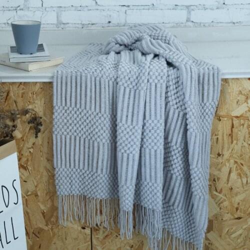 Solid Color Knitted Blanket Airconditioner for Home Decor Spring Summer Bed Blanket Sofa Blanket Nordic Room Accessories T475