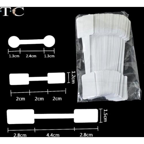 Wholesale Portable Blank Paper Jewelry Price Tag White Dumbell Tag Rectangle Self-Sticker Label Tool Ring Bracelet Jewelry Tags
