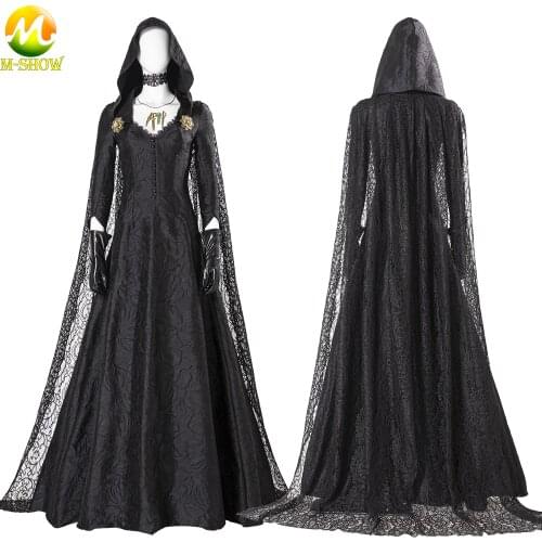 Evil 8 Village Vampire Lady Daniela Cosplay Dress Bela Dimitrescu Cosplay Costume Lady Dimitrescu Daughters Black Dress Any Size