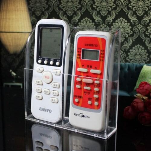 Transparent Wall Mounted Organizer Acrylic Remote Control Office Desk Organizer Holder Air Conditioner Makeup Brush Storage Box