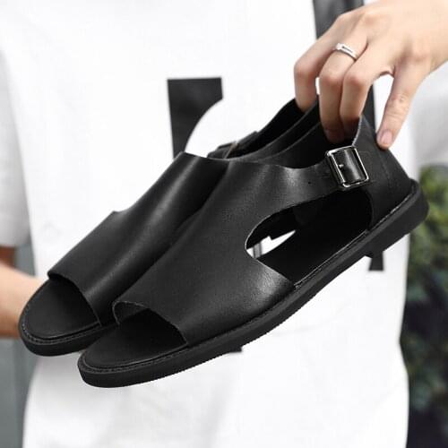 Male Sandal Shoes Casual Men Black Zapatos Casuales Leather Sandals Para Hombre Vietnam Mens Outdoor Slip On