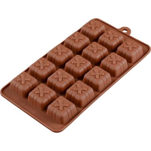 Silicone mold chrismas gift shape Chocolate Block Bar Mould Cake Decorating Baking Cake Jelly Candy Tool DIY Molds Kitchen Tool