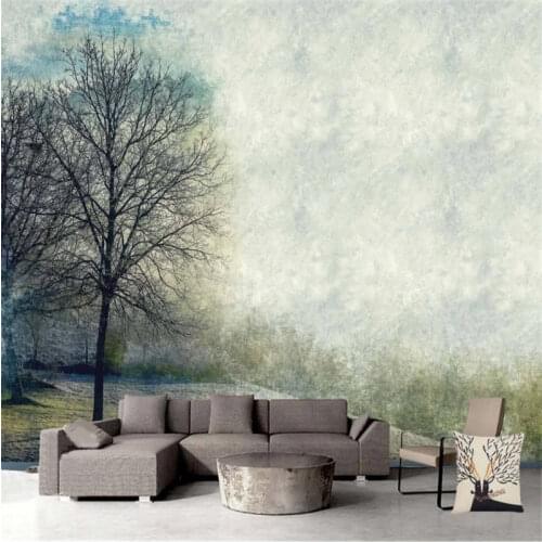 Nordic Oil Painting Woods Background Photo Wall Papers Home Decor Abstract Art Mural Wallpapers for Living Room Bedroom Walls 3D