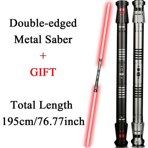 Lightsaber Double-edged Laser Sword Heavy Dueling 5 sets Soundfonts Metal Handle FOC Force FX Blaster Light Saber Cosplay Toy