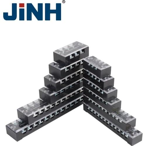 TB Series 25A 3/4/5/6/10/12 Positions Dual Row Barrier Screw Terminal Block Wire Connector