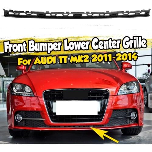 TT MK2 Black Car Front Bumper Lower Center Grille Grill For Audi TT MK2 2011-2014 8J0807697H ABS Car Lower Bumber Racing Grills