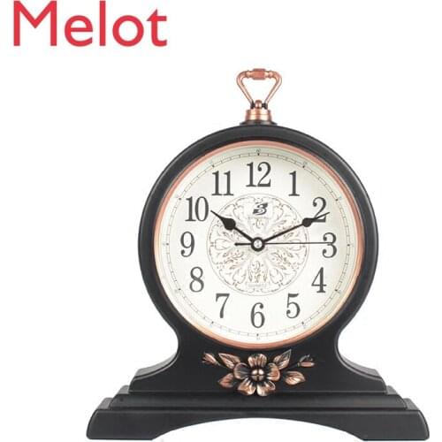 European-Style Vintage Clock Seat Clock Living Room Pendulum Clock Desktop Home Clock Decoration Antair Nightstand