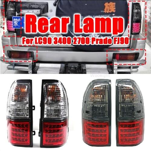 Wooeight Auto Exterior Accessories Tail Lamps Bumper Reflector Rear Brake Light Fit For Land Cruiser Prado LC90 3400 2700 FJ90