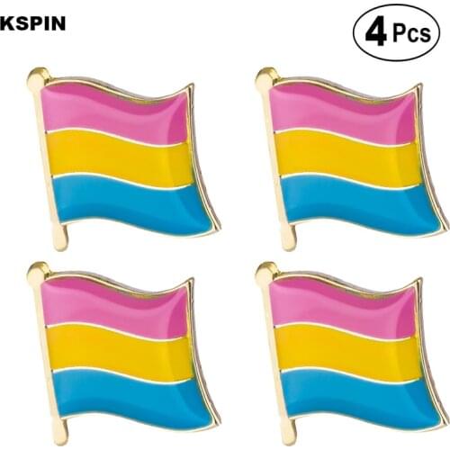 Pansexual pride Brooches Lapel Pin Flag badge Brooch Pins Badges 4pcs
