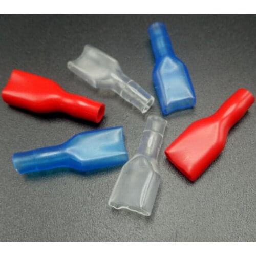100pcs Cover Case for 6.3mm Crimp Terminal Spade Connector 6.3 terminal cap