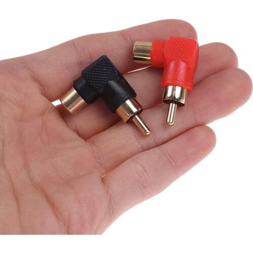 2Pcs 90 Degree RCA Right Angle Connector Plug Adapters Male To Female M/F 90 Degree Elbow Audio Adapter