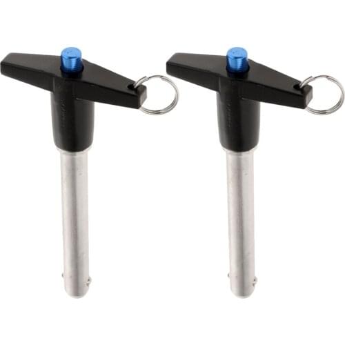 2x Stainless Steel Ball Lock Pins Quick Release Pins T Handle 6mm Dia. 25mm