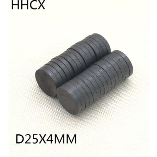 50pcs/lot Y30 disk Ferrite Magnet 25*4 mm Permanent magnet 25mm x 4mm Black Round Speaker magnet 25x4 mm