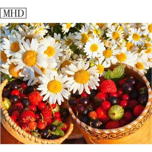 5D DIY Diamond Painting "Flower" Cross Embroidery Round / Square 3D Diamond Embroidered Diamond Mosaic Small daisy Needle Art