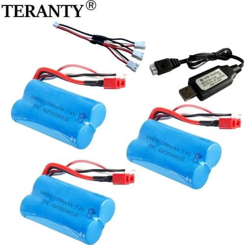 7.4V 2200MAH lipo Battery 18650 for Q46 Wltoys 10428 /12428/12423 RC Car Spare Parts with charger 7.4V 2S battery for toys parts