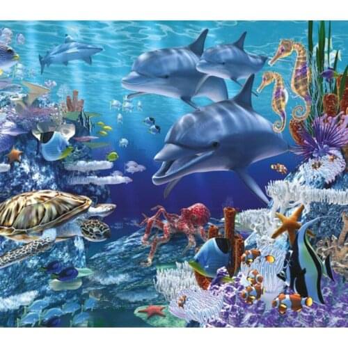 Full Square Round Drill 5D DIY Diamond Painting Under the sea animals 3D Embroidery Cross Stitch Mosaic Home Decor
