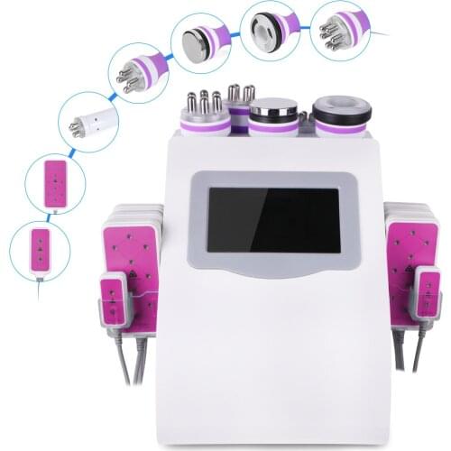6In 1 2.0 Cavitation 40K Fat Removal Radio Frquency Vacuum RF Slimming Weight Loss Machine LED Photon Face Skin Care