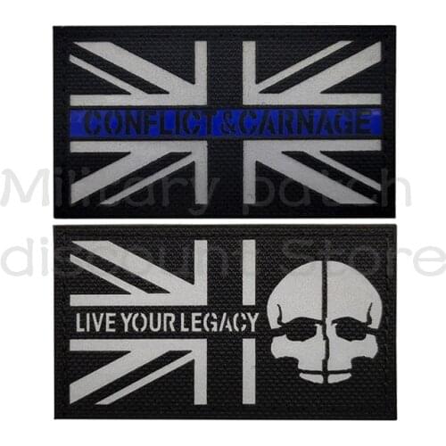 BRITISH Flag Patch Union Jack IR Reflective PATCH England UK Great Britain UNITED KINGDOM FLAG Military APPLIQUE BADGE PATCH