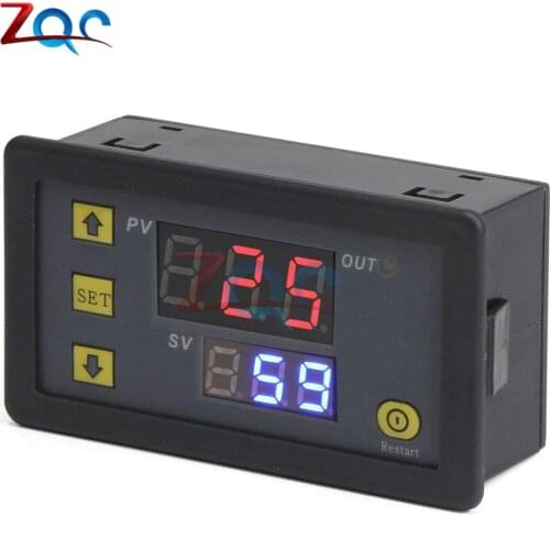 AC 110V-220V DC 12V Digital Time Delay Relay LED Display Cycle Timer Control Switch Adjustable Timing Relay Time Delay Switch