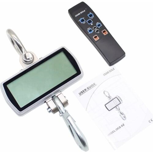High Resolution 1T Digital Crane Scale 1000kg Hook Scale Large Screen Industrial Hanging scale with Remote