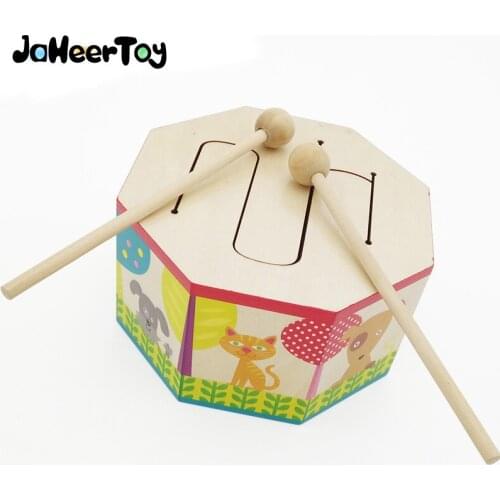 JaheerToy Baby Wooden Toys for Children Infant Playing Type Drum instrument Percussion Montessori 2-3-4 Years