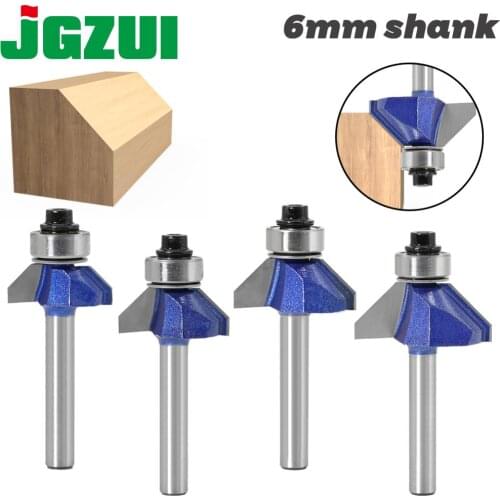 1pc 6mm Shank 45 Degree Chamfer Router Bit The high quality Edge Forming Bevel Woodworking Milling Cutter for Wood Bits