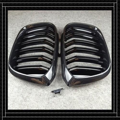 Glossy M Color Front Bumper Mesh Grill Grille Carbon Look ABS Glossy Black Car Accessories Grille For B-MW 2018+ X3 G01 X4 G02