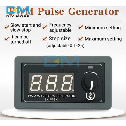 ZK-PP3K PWM Pulse Generator Lighting LED Motor Speed Control Dimming Controller Slow Start Slow Stop Digital Display