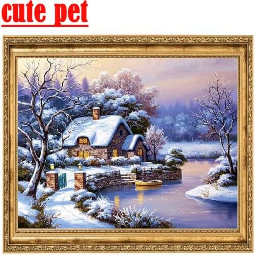 Snow House 5D Diamond Painting NoFrame Rhinestones Handicraft Diy diamond mosaic Home Decor the Full Square Diamond Painting