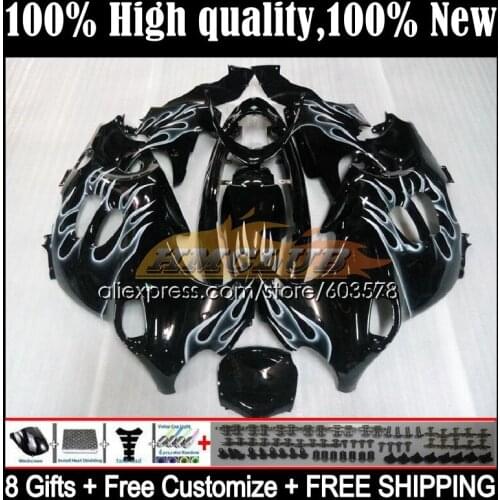 Body For SUZUKI KATANA GSXF 750 600 GSX600F 2CL.41 GSXF750 98 99 00 01 02 GSXF600 1998 1999 2000 2001 2002 Fairing White flames